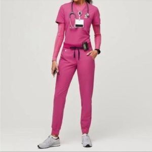 Womens Figs Electric Orchid Small Petite Zamora Joggers